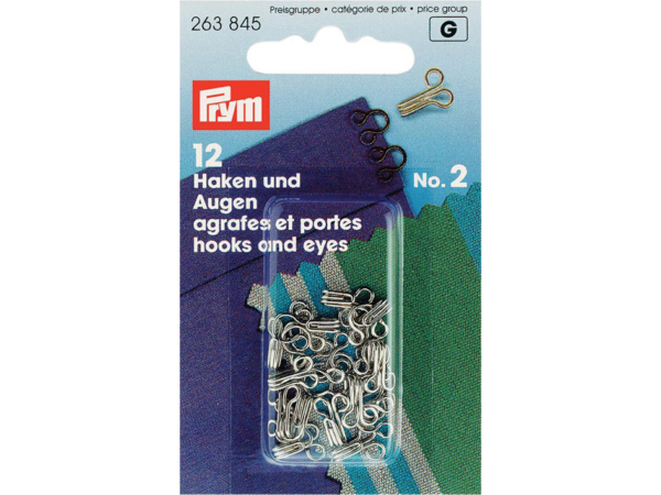 Prym hekter no.2 sølv