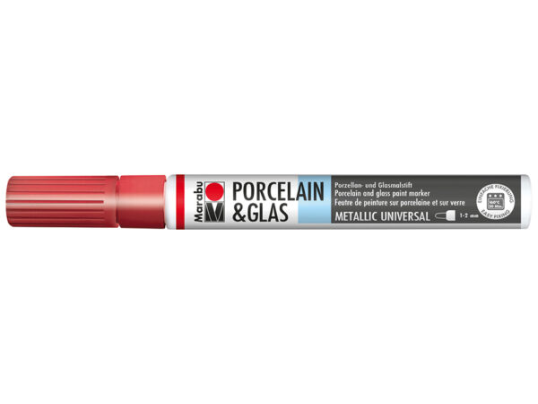 Marabu Porcelain & Glas Painter 1-2mm – 732 Metallic rød