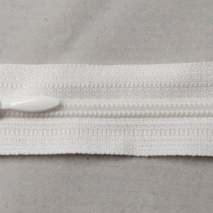 YKK glidelås 4mm spiral, ikke delbar 18cm - hvit