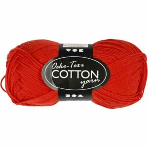 Cotton Øko-Tex 100% bomull 50g - rødorange