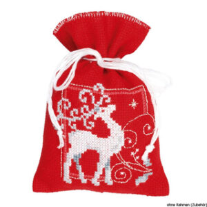 Broderisett poser 3stk - deers with snowflakes