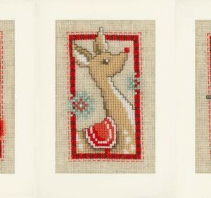 Broderisett kort 3stk - modern Christmas symbols