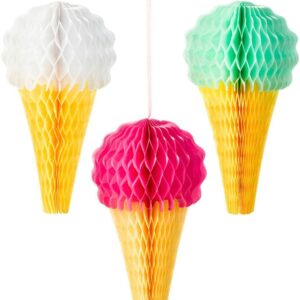 Icecream - honeycomb decorations 3stk