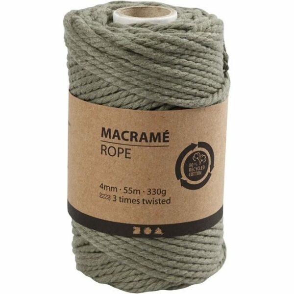 Macramè-rep - mosegrønn