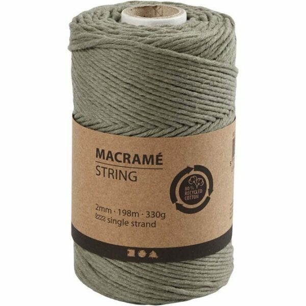 Macramè-snor - mosegrønn