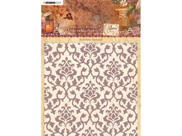 Studio Light Warm & Cozy Embossing Folder – Baroque damask
