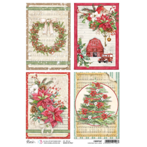 Ciao Bella Rice Paper A4 - christmas vibes cards