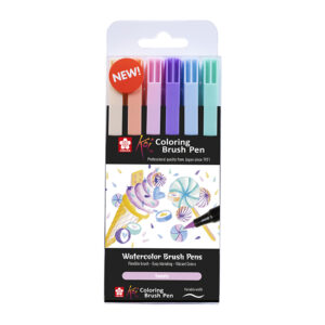 Sakura KOI Coloring Brush Pen – Pastell Sett 6 farger