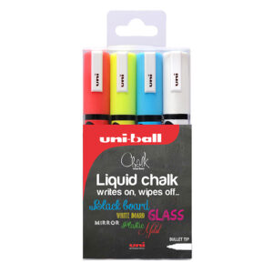 Uni Chalk Marker PWE-5M Bullet tip 1,8-2,5mm Sett 4stk Mix