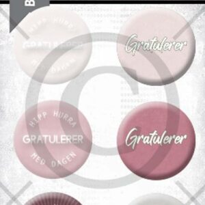 Buttons - gratulerer 8