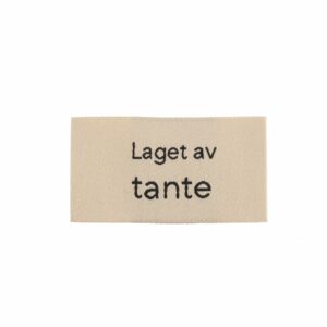 Merkelapp med tekst 25x45mm – Laget av tante