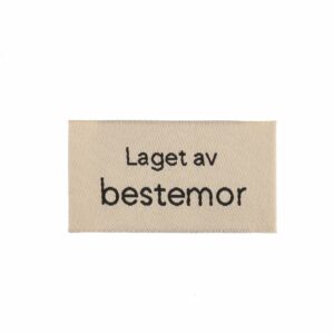 Merkelapp med tekst 25x45mm – Laget av bestemor