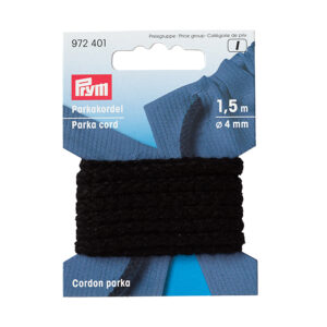 Prym Anorakksnor 4mm 1,5meter – Sort