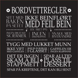 Serviett - Bordvettregler