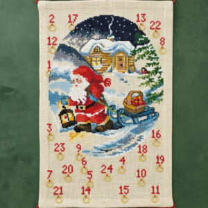 Broderisett - kalender nisse med eplekurv