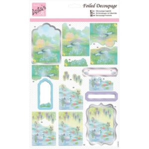 foiled decoupage - swan lake