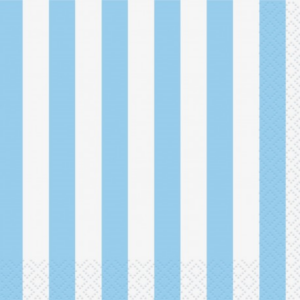 Servietter powder blue stripe bev.