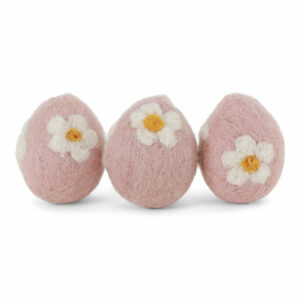 Gry & Sif - egg med blomst 3pk - rosa