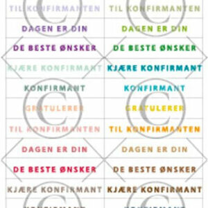 Klistremerker - fargerik 5, til konfirmanten