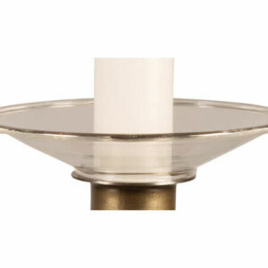 Glass lysmansjett m/sølvkant,rett D:8cm