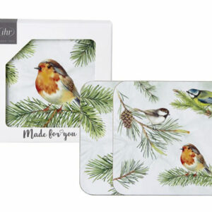 IHR coaster - Charming Robin Green 4Stk