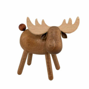 Elg av tre, mørk bøk, liten