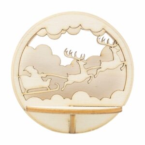 Figursett i tre – Julekule Ø: 78mm – Reinsdyrslede