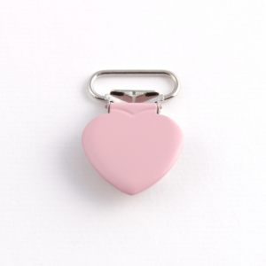 Seleklips hjerte 20mm rosa