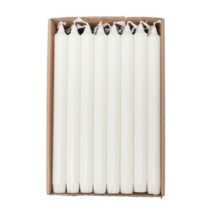 Økologisk kronelys 100% stearin 2,2x28cm hvit 1stk