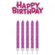 kakelys cerise happy b.day 16stk