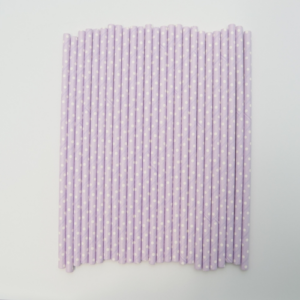 sugerør lilla/hvit prikk