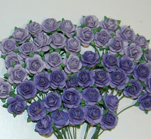 Roser 1cm, lys lilla