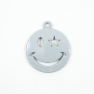 Metall smiley blå