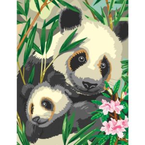 PaintByNr - panda & baby