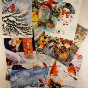 Enkle postkort 10stk - jul