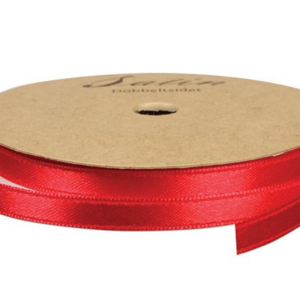 Satinbånd 6mm 10m - rød