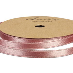 Satinbånd 6mm 10m - gammelrosa