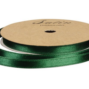 Satinbånd 6mm 10m - mørk grønn