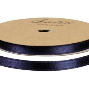 Satinbånd 6mm 10m - marineblå