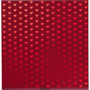 Bazzill Foiled 12x12 - Heart W/Red, Red Hots