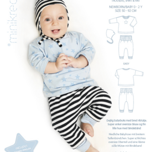 Minikrea papirmønster - Babysæt med hue, 0-2 år