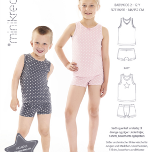 Minikrea papirmønster - Undertøj, 2-12 år