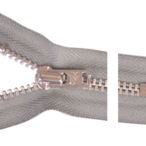 YKK glidelås 4mm aluminium, ikke delbar 15cm - grå