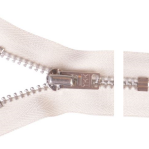 YKK glidelås 4mm aluminium, ikke delbar 10cm - ecru