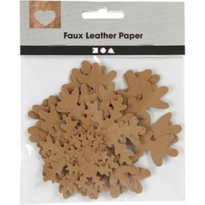 Snefnugg lærpapir, natur, 16stk.