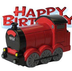 Kakefigur TOG m/HAPPY BIRTHDAY skilt