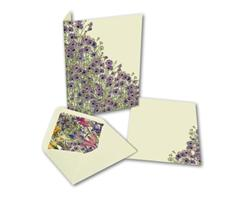 Brevpapir 10sett - blå blomster