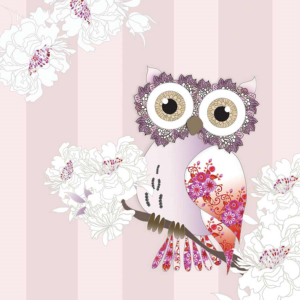 Dobbelt kort - Pink Owl