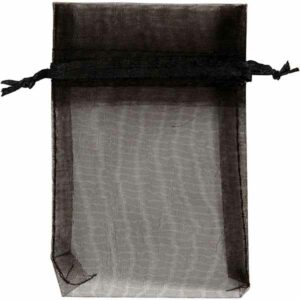 Organzapose svart, 7x10cm, 10stk.