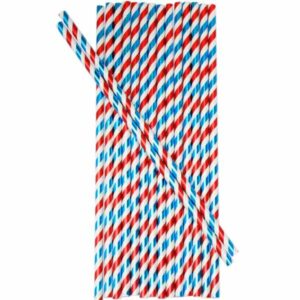 Sugerør i papir Norske striper, 24 stk